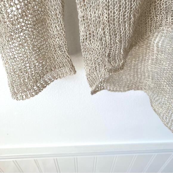 Eileen Fisher Linen Beige Tan V-Neck Knit Long Sleeve Sweater size XS - Picture 6 of 7